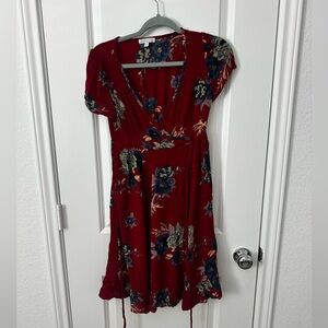 Patrons of Peace Floral Wrap Midi Dress